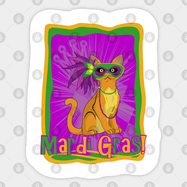 Mardi Gras Cat Sticker by SakuraDragon